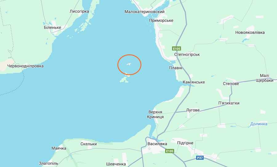 DIU fighters conducted an operation on an island in the Kakhovka Reservoir. Photo: Google Maps screenshot.