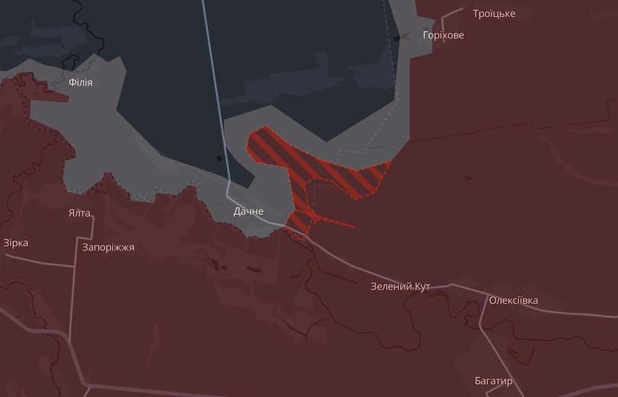 Screenshot of the interactive map of DeepState.