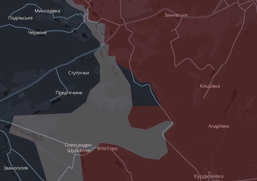 Скріншот інтерактивної мапи DeepState.
