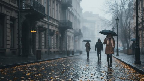 Вскоре в Украине станет холодно и мокро. Визуализация создана с использованием элементов ИИ.