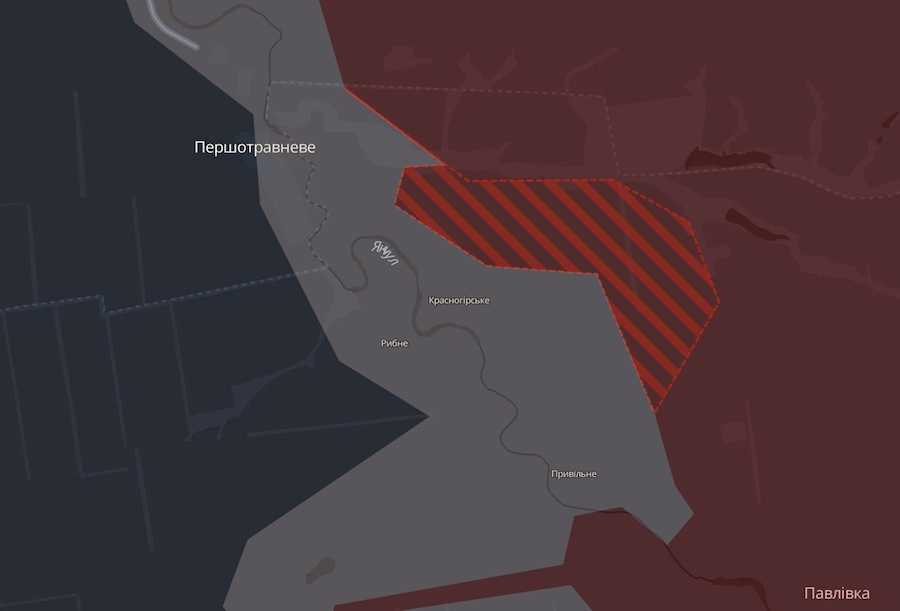 Скриншот интерактивной карты DeepState.