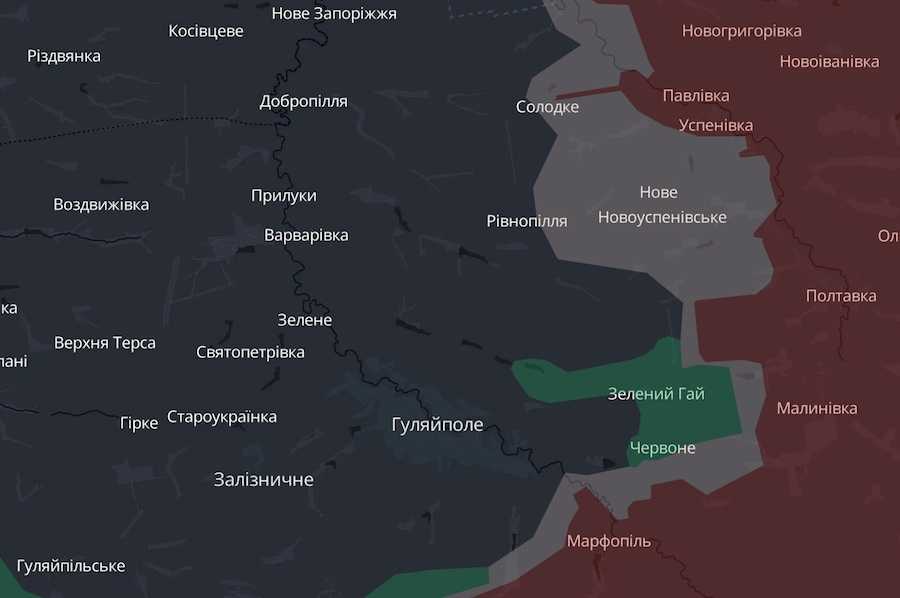Скриншот интерактивной карты DeepState.