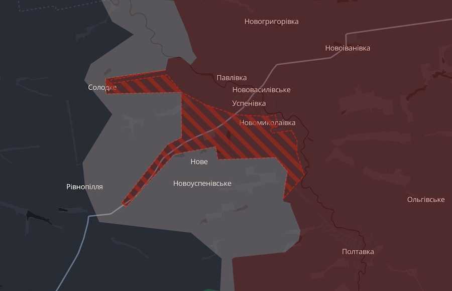 Скриншот интерактивной карты DeepState.