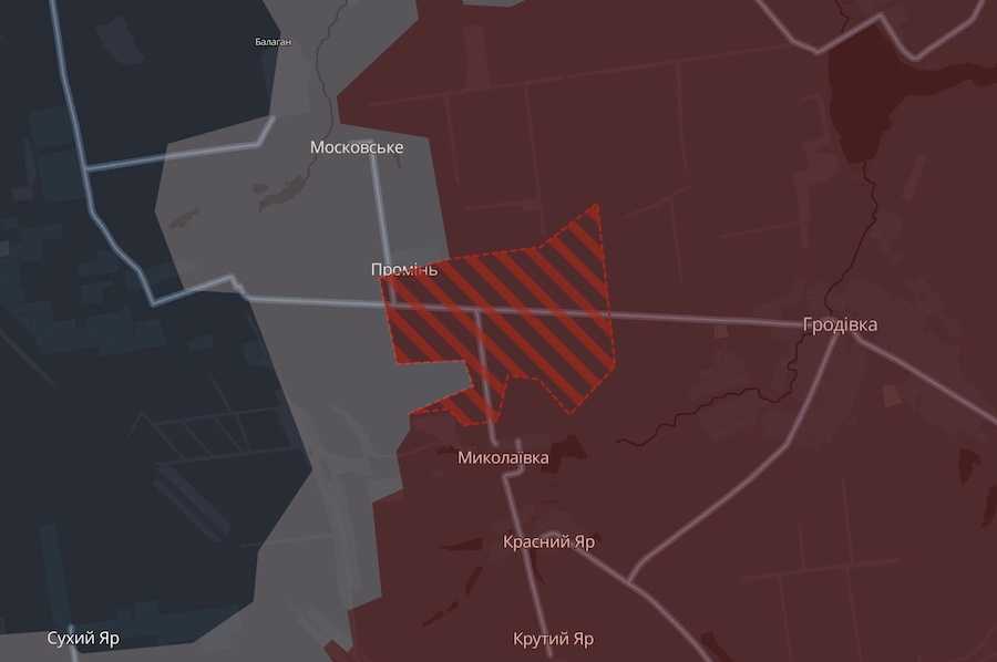 Скріншот інтерактивної мапи DeepState.