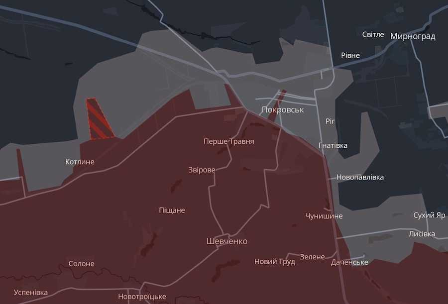 Screenshot of the interactive map DeepState.