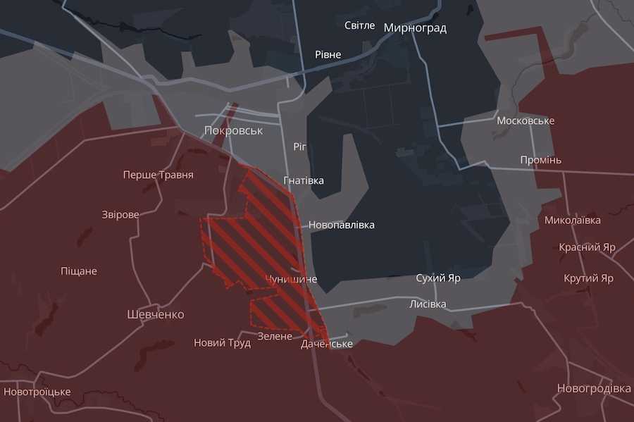 Screenshot of the interactive map of DeepState.