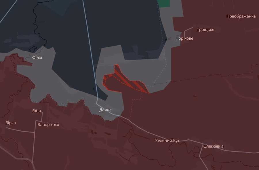 Скріншот інтерактивної мапи DeepState.