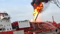 A fire on a ship. Photo: x/denizcilikgm