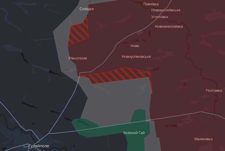 Screenshot of the interactive map of DeepState.