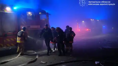 Место российского удара. Фото: Запорожская ОГА