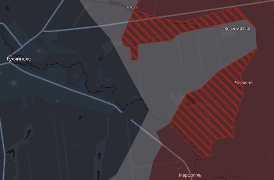 Screenshot of the interactive map of DeepState. 