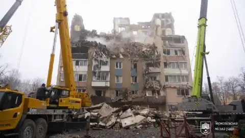 Разрушенный дом в Тернополе. Фото: Тернопольский горсовет