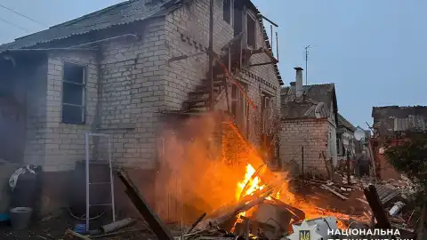 Последствия обстрелов в Донецкой области. Фото: Нацполиция