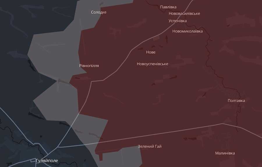 Скриншот интерактивной карты DeepState.