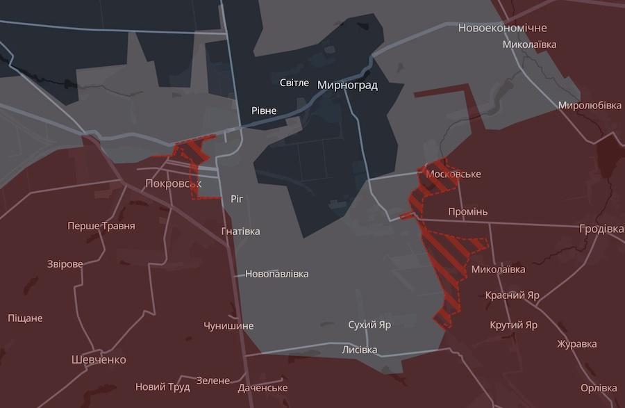 Screenshot of the DeepState interactive map.