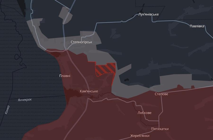 Screenshot of the DeepState interactive map.