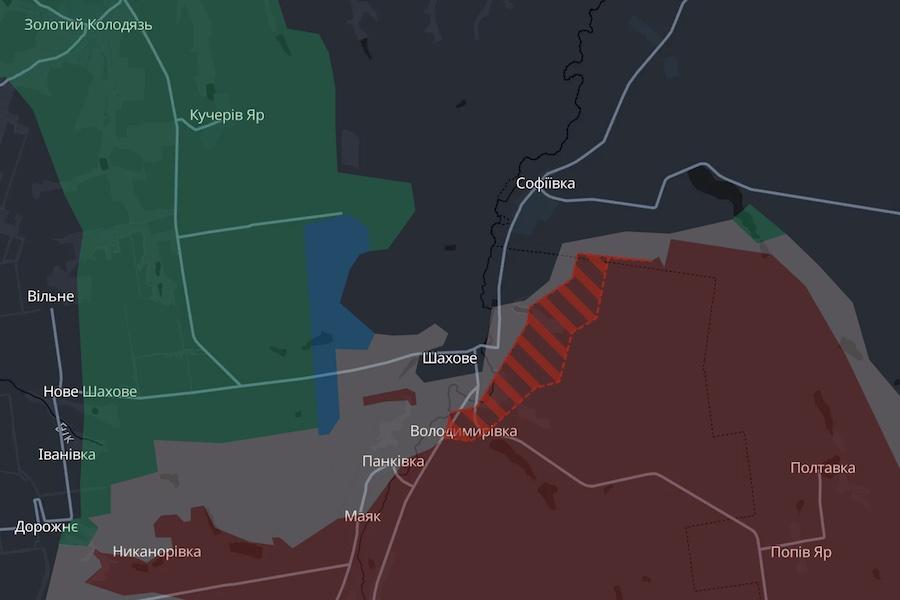 Screenshot of the DeepState interactive map.