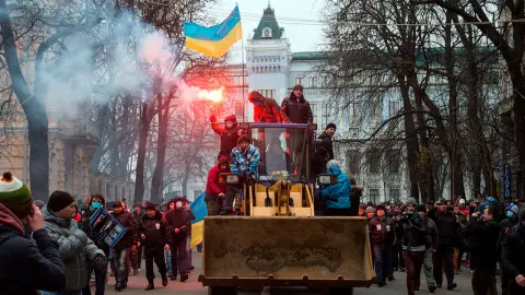Активисты во время Революции Достоинства. Фото: российский журналист Илья Варламов