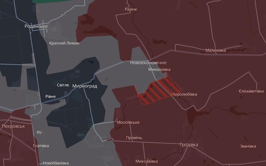 Screenshot of the interactive map of DeepState.