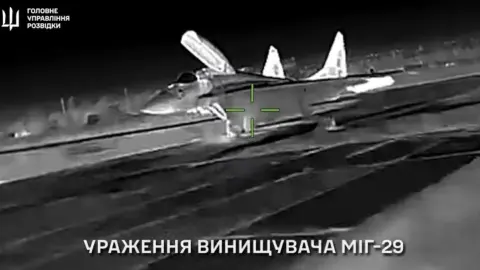 Поражение истребителя МиГ-29. Фото: скриншот видео.