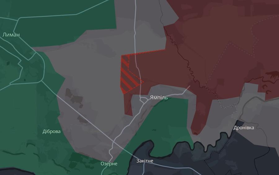Screenshot of the interactive map of DeepState.