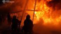 Fire in the Poltava Region after the russian attack. Photo: SESU.