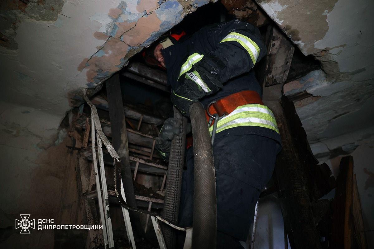 Russia attacked Dnipropetrovsk Region at night. Photo: SESU