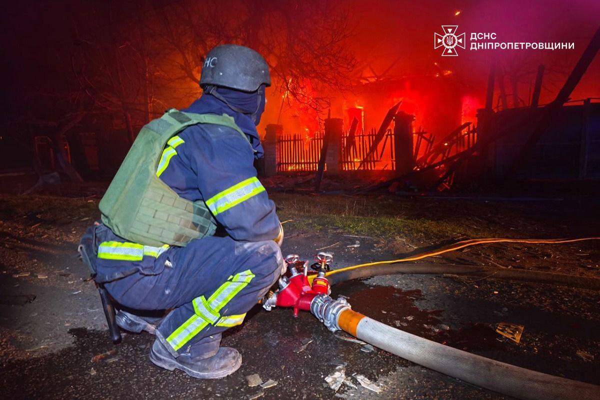 Russia attacked Dnipropetrovsk Region at night. Photo: SESU