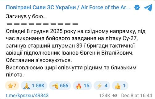 Фото: telegram/Повітряні Сили