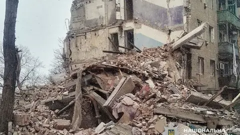 Последствия обстрелов в Донецкой области. Фото: Нацполиция