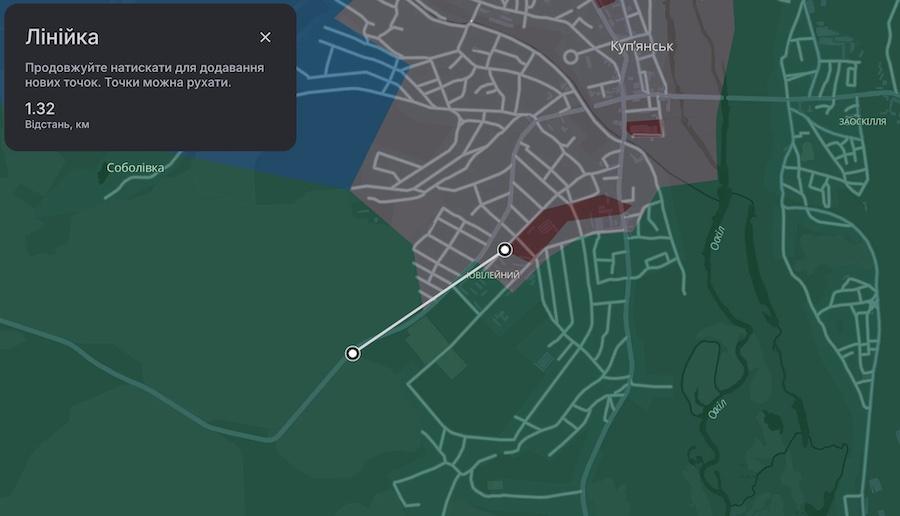 Screenshot of the interactive map of DeepState.