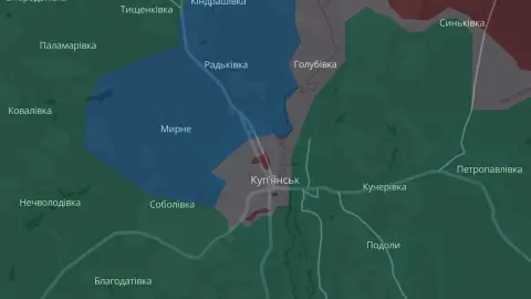 Купянск на карте проекта DeepState. Фото: скриншот.