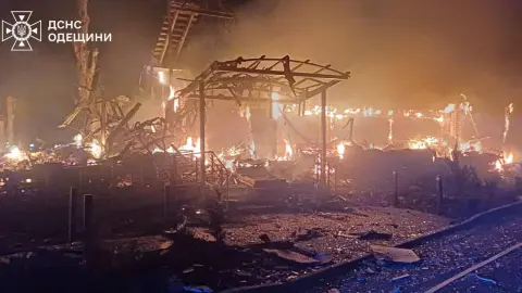 Последствия российской атаки по Одесской области. Фото: ГСЧС