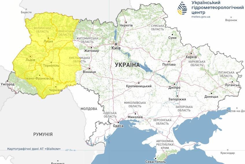 Де очікується сильний вітер 27 грудня. Мапа: Укргідрометцентр