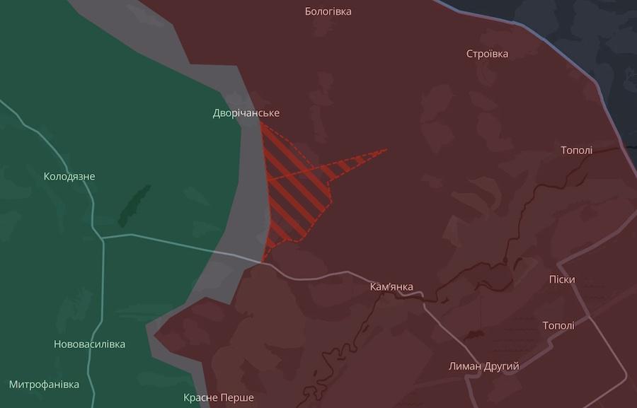 Screenshot of the DeepState interactive map.