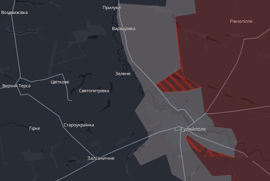 Скріншот інтерактивної мапи DeepState.