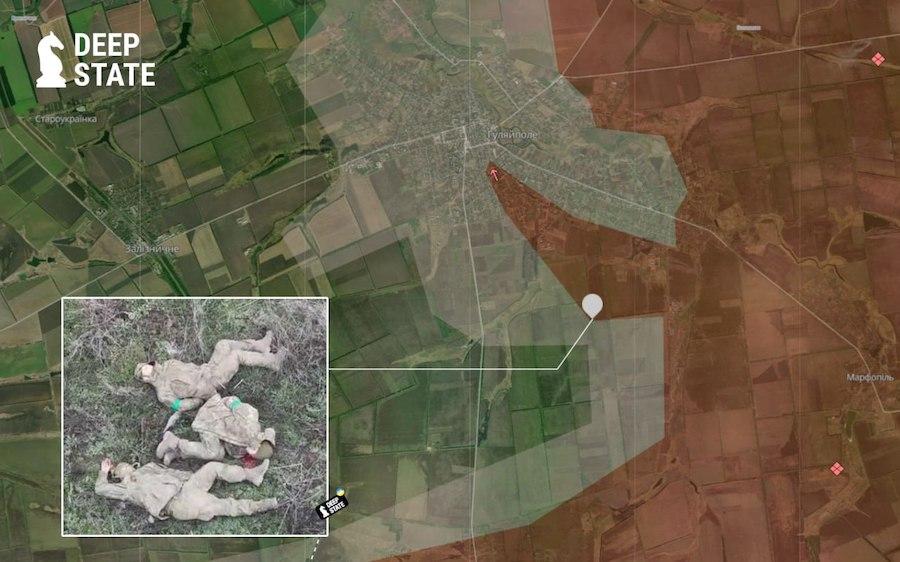 Окупанти розстріляли трьох військовослужбовців ЗСУ. Фото: t.me/DeepStateUA.
