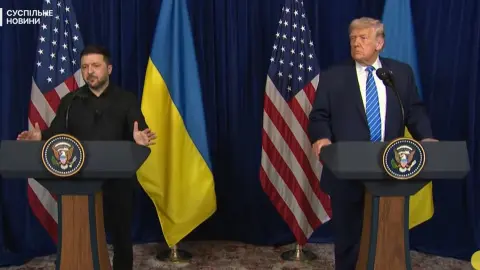Владимир Зеленский и Дональд Трамп. Скрин видео