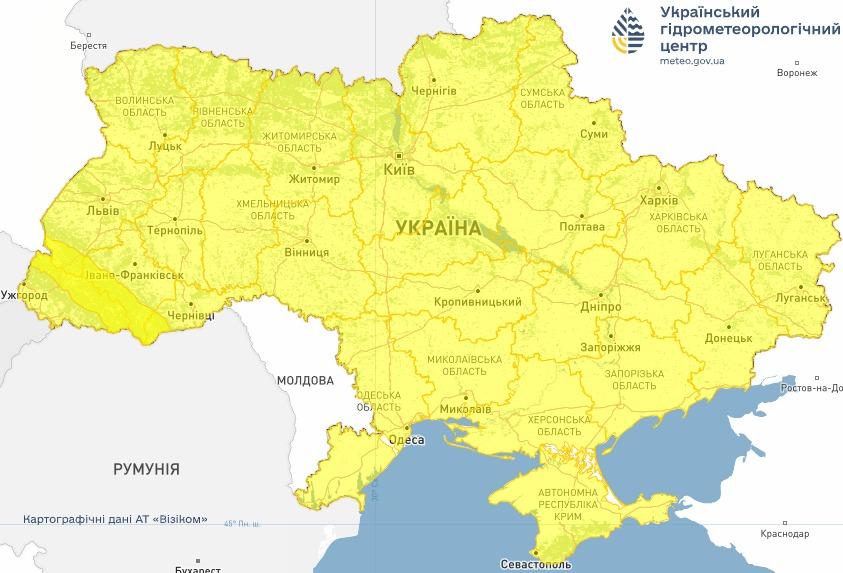 Мапа: Укргідрометцентр
