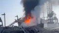 The Kyiv hydroelectric power station during a strike in August. Photo: screenshot from the video
