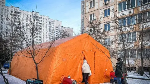 Пункт обогрева. Фото: ГСЧС
