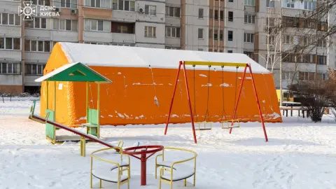 Пункт обогрева. Фото: ГСЧС Киева