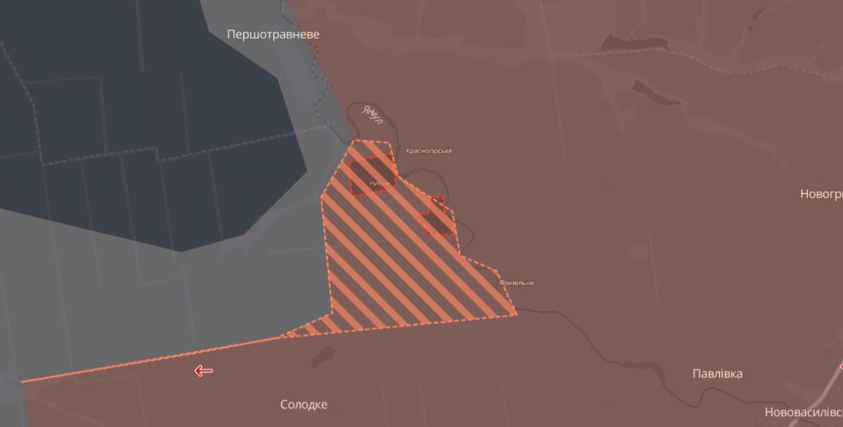 Screenshot of the DeepState interactive map.