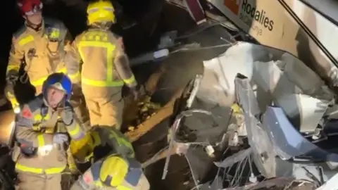 Место аварии в Испании. Скриншот видео