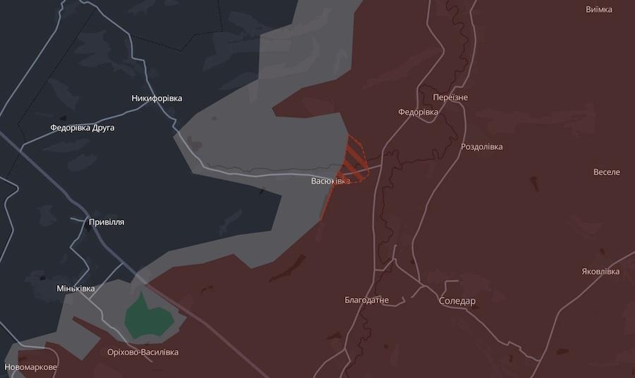 Screenshot of the interactive map of DeepState.