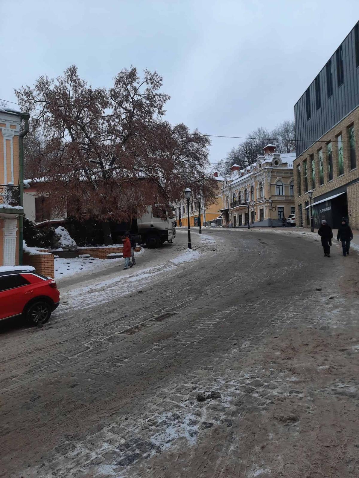 Роботи біля садиби на Андріївському узвозі. Фото: Facebook/Дмитро Перов