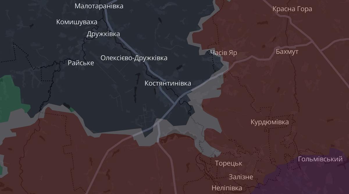 Константиновка на интерактивной карте проекта DeepState. Фото: скриншот.