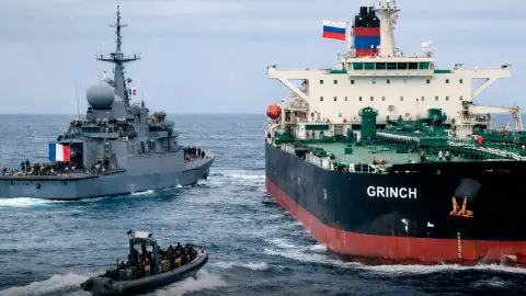 ВМС Франції перехопили нафтовий танкер з тіньового флоту Росії GRINCH. Фото: Генеральний штаб Збройних сил Франції