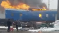 Fire at the site of a UAV strike. Photo: screenshot of the video.