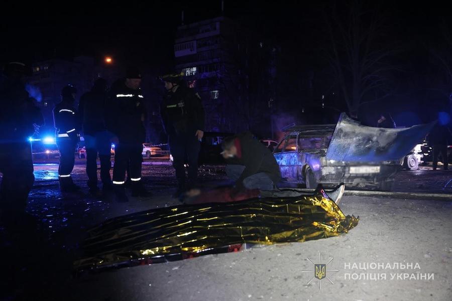 Последствия удара БПЛА россиян по Запорожью. Фото: Нацполиция Украины.